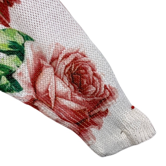 Leonardo Collection Open Knit Floral Sweater Med - Picture 3 of 7